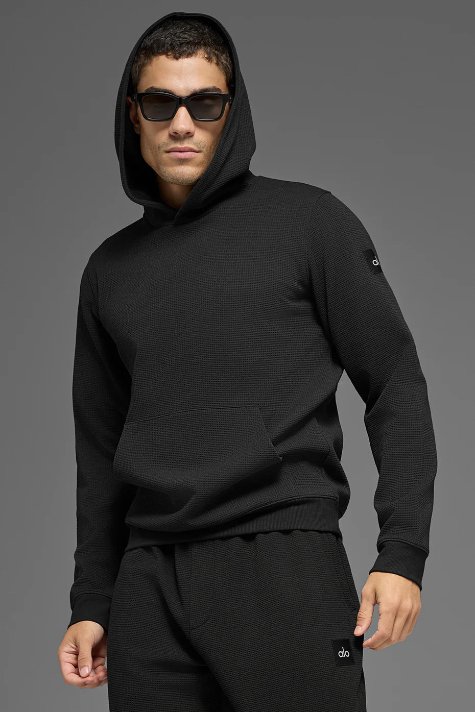 Waffle Lounge Hoodie - Black