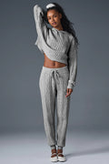 Cable Knit Winter Bliss Pant - Athletic Heather Grey