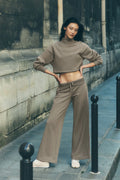Serenity Wide Leg Sweatpant - Light Cocoa