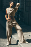Muse Wide Leg Pant - Gravel Heather