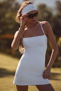 Airbrush Streamlined Dress - White/White
